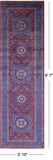 Purple Geometric Persian Mamluk Hand Knotted Wool Runner Rug - 2' 10" X 9' 7" - Golden Nile