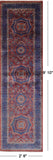 Red Geometric Persian Mamluk Hand Knotted Wool Runner Rug - 2' 8" X 9' 10" - Golden Nile