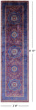 Purple Geometric Persian Mamluk Hand Knotted Wool Runner Rug - 2' 8" X 9' 11" - Golden Nile