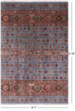 Grey Khorjin Persian Gabbeh Hand Knotted Wool Rug - 4' 1" X 5' 10" - Golden Nile