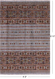 Khorjin Persian Gabbeh Hand Knotted Wool Rug - 4' 2" X 5' 11" - Golden Nile