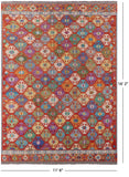 Reversible Kilim Flat Weave Wool On Wool Rug - 11' 6" X 16' 2" - Golden Nile