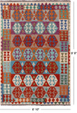 Reversible Kilim Flat Weave Wool On Wool Rug - 6' 10" X 9' 9" - Golden Nile
