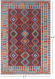 Reversible Kilim Flat Weave Wool On Wool Rug - 6' 7" X 9' 9" - Golden Nile