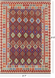 Reversible Kilim Flat Weave Wool On Wool Rug - 6' 7" X 9' 5" - Golden Nile