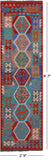 Reversible Kilim Flat Weave Wool On Wool Runner Rug - 2' 9" X 9' 7" - Golden Nile