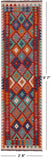 Reversible Kilim Flat Weave Wool On Wool Runner Rug - 2' 8" X 9' 7" - Golden Nile