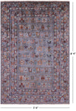 Grey Tribal Persian Gabbeh Hand Knotted Wool Rug - 5' 6" X 8' 4" - Golden Nile