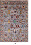 Grey Tribal Persian Hand Knotted Wool Rug - 4' 9" X 6' 9" - Golden Nile