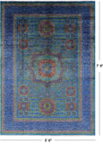 Geometric Persian Mamluk Hand Knotted Wool Rug - 5' 6" X 7' 8" - Golden Nile
