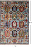 Blue Turkmen Ersari Hand Knotted Wool Rug - 4' 8" X 6' 11" - Golden Nile