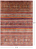 Khorjin Persian Gabbeh Hand Knotted Wool Rug - 4' 10" X 6' 8" - Golden Nile