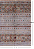 Khorjin Persian Gabbeh Hand Knotted Wool Rug - 3' 5" X 4' 11" - Golden Nile