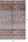 Grey Khorjin Persian Gabbeh Hand Knotted Wool Rug - 3' 5" X 5' 1" - Golden Nile