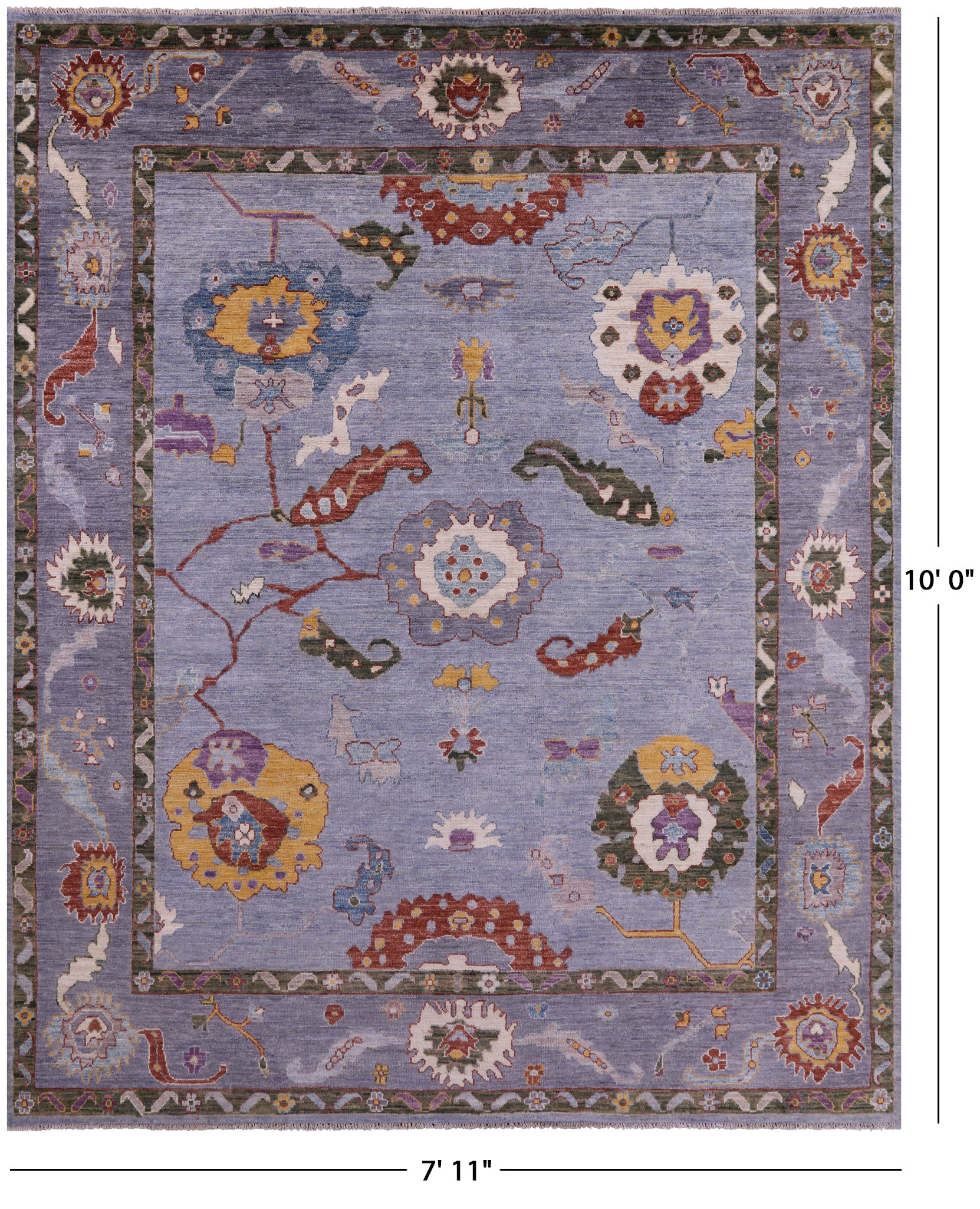 Turkish Oushak Hand Knotted Wool Rug - 7' 11" X 10' 0" - Golden Nile