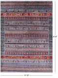 Tribal Persian Gabbeh Handmade Wool Rug - 4' 10" X 6' 6" - Golden Nile