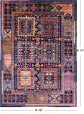 Blue Persian Fine Serapi Handmade Wool Rug - 4' 10" X 6' 11" - Golden Nile