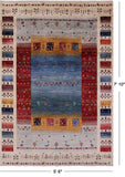 Tribal Persian Gabbeh Hand Knotted Wool Rug - 5' 6" X 7' 10" - Golden Nile