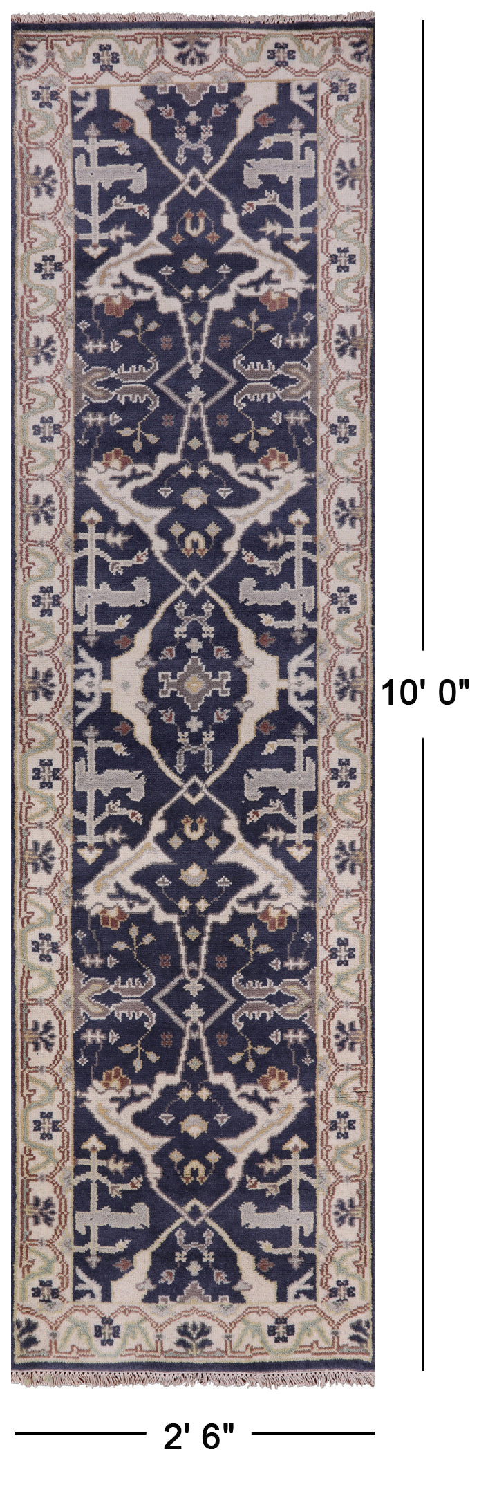 Turkish Oushak Hand Knotted Wool Runner Rug - 2' 6" X 10' 0" - Golden Nile