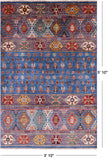 Blue Khorjin Persian Gabbeh Hand Knotted Wool Rug - 3' 10" X 5' 10" - Golden Nile