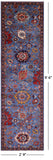 Blue Persian Fine Serapi Handmade Wool Runner Rug - 2' 9" X 9' 6" - Golden Nile