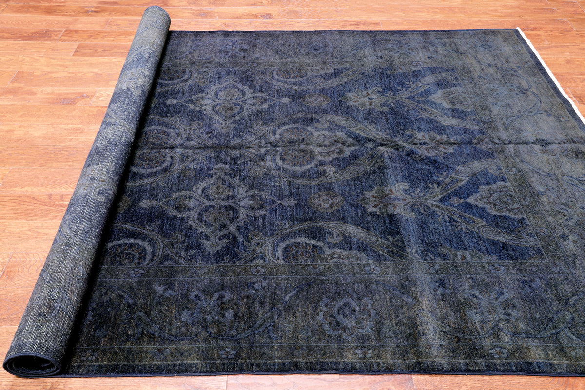 Full Pile Overdyed Hand Knotted Wool Rug - 5' 11" X 9' 0"