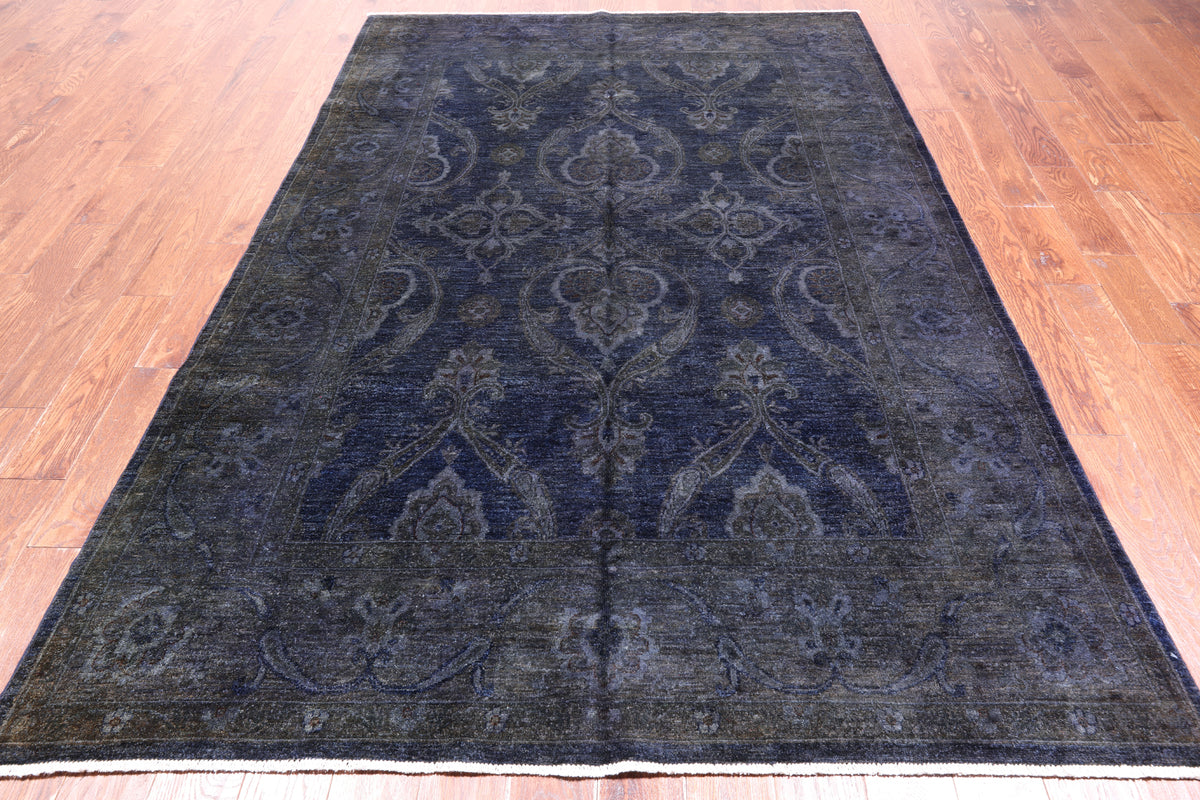 Full Pile Overdyed Hand Knotted Wool Rug - 5' 11" X 9' 0"