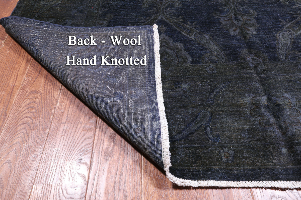 Full Pile Overdyed Hand Knotted Wool Rug - 5' 11" X 9' 0"