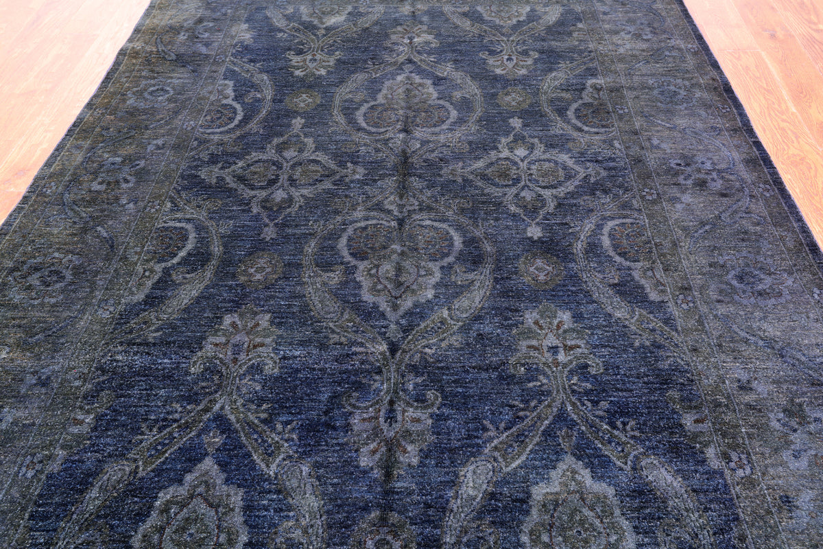 Full Pile Overdyed Hand Knotted Wool Rug - 5' 11" X 9' 0"