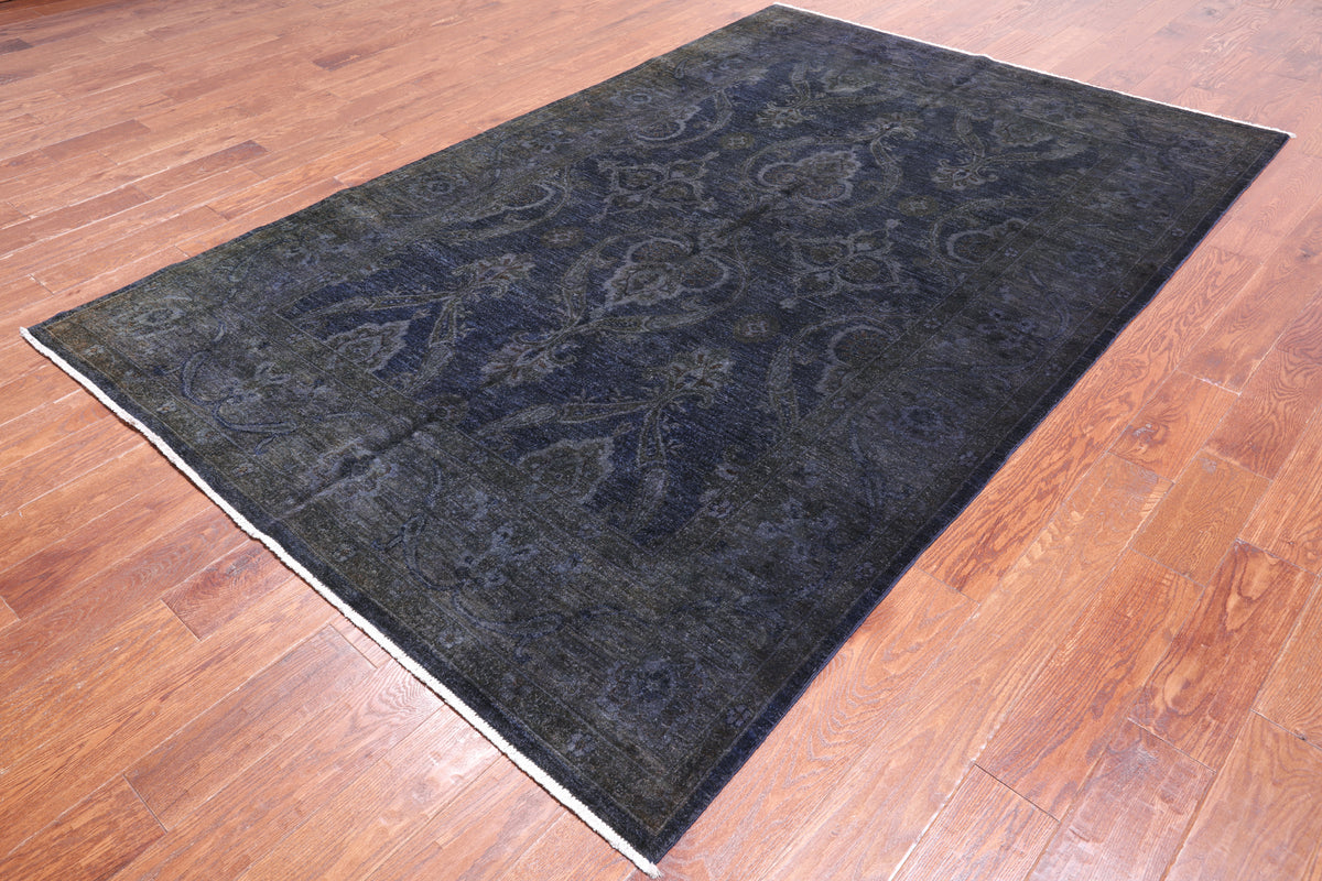 Full Pile Overdyed Hand Knotted Wool Rug - 5' 11" X 9' 0"