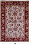 Ivory Persian Tabriz Hand Knotted Wool Rug - 5' 7" X 7' 8" - Golden Nile