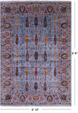 Blue Persian Ziegler Hand Knotted Wool Rug - 6' 10" X 9' 8" - Golden Nile
