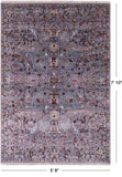 Grey Peshawar Hand Knotted Wool Rug - 5' 8" X 7' 10" - Golden Nile
