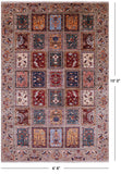 Garden Design Persian Hand Knotted Wool Rug - 6' 8" X 10' 0" - Golden Nile