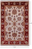 Ivory Persian Tabriz Handmade Wool Rug - 3' 4" X 5' 2" - Golden Nile