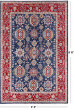 Blue Persian Fine Serapi Hand Knotted Wool Rug - 6' 8" X 9' 8" - Golden Nile