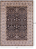 Brown Turkish Oushak Hand Knotted Wool Rug - 6' 2" X 8' 6" - Golden Nile