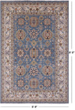 Blue Persian Fine Serapi Hand Knotted Wool Rug - 6' 8" X 9' 9" - Golden Nile