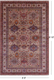Super Kazak Hand Knotted Wool Rug - 6' 6" X 9' 10" - Golden Nile