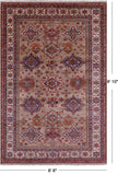 Super Kazak Hand Knotted Wool Rug - 6' 6" X 9' 10" - Golden Nile