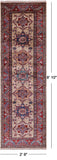 Super Kazak Hand Knotted Wool Runner Rug - 2' 9" X 8' 10" - Golden Nile