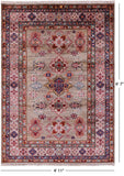 Super Kazak Hand Knotted Wool Rug - 4' 11" X 6' 7" - Golden Nile