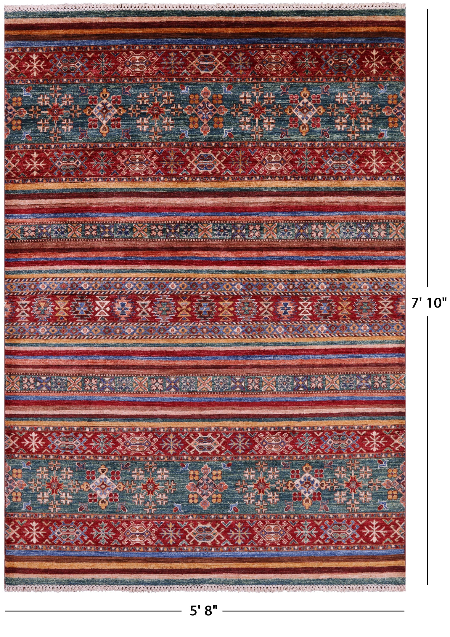 Khorjin Persian Gabbeh Handmade Wool Rug - 5' 8" X 7' 10" - Golden Nile