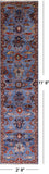Blue Persian Fine Serapi Hand Knotted Wool Runner Rug - 2' 9" X 11' 6" - Golden Nile