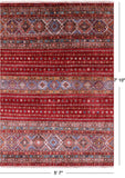 Red Khorjin Persian Gabbeh Hand Knotted Wool Rug - 5' 7" X 7' 10" - Golden Nile