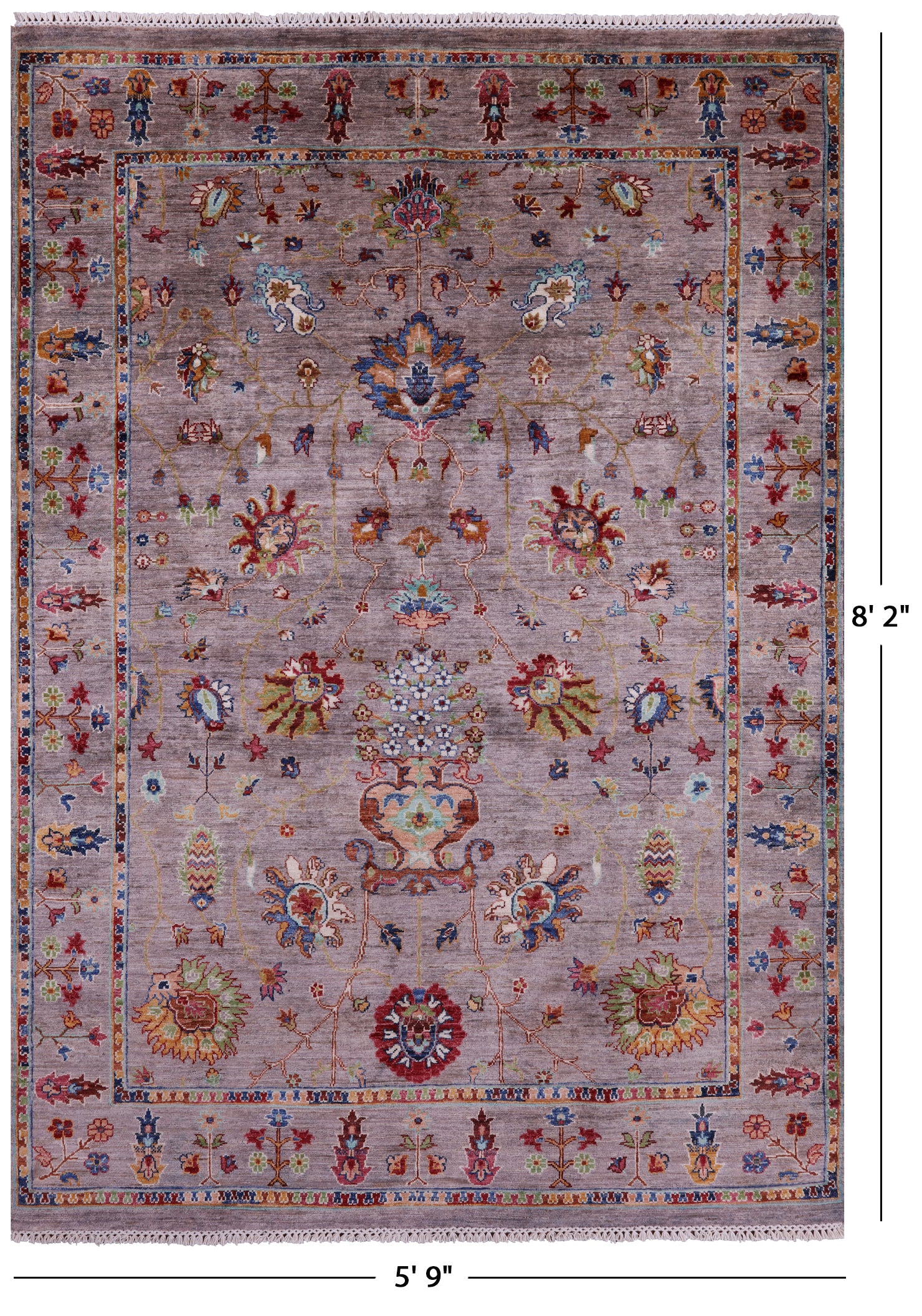 Peshawar Handmade Wool Rug - 5' 9" X 8' 2" - Golden Nile