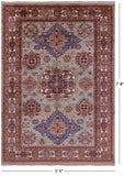 Super Kazak Hand Knotted Wool Rug - 5' 5" X 7' 8" - Golden Nile