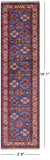 Blue Super Kazak Hand Knotted Wool Runner Rug - 2' 8" X 10' 1" - Golden Nile