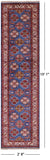 Blue Super Kazak Hand Knotted Wool Runner Rug - 2' 8" X 10' 1" - Golden Nile