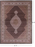 Black Bijar Hand Knotted Wool & Silk Rug - 8' 11" X 12' 2" - Golden Nile